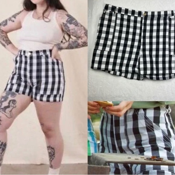 Big Bud Press Pants - Big Bud Press Gingham High-waist Shorts
